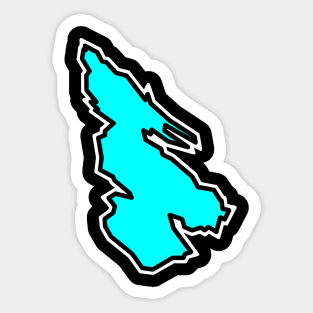 Salt Spring Island in a Simple Turquoise Silhouette - Light Blue British Columbia - Salt Spring Island Sticker